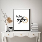 Quadro Café - But First Coffee 45x34cm - Com Vidro Moldura Pr