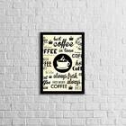 Quadro Café Palavras 24x18cm Moldura:madeira Branca