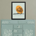 Quadro Calma Como Uma Onça 24x18cm - Com Vidro Moldura Branca