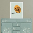 Quadro Calma Como Uma Onça 33x24cm Moldura Preta