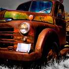 Quadro Caminhão Velho Uniart Terra 30x30cm