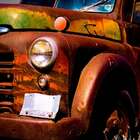 Quadro Caminhão Velho Uniart Terra 45x45cm