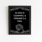 Quadro Caminho Verdade Vida Jesus Moldura Preta 60x40cm