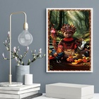 Quadro Candomblé - Eleggua Ritual 45x34cm - Com Vidro Moldura