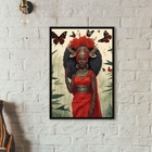 Quadro Candomblé Iansã 33x24cm - Com Vidro Moldura:madeira Pr