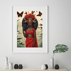 Quadro Candomblé Iansã - Oyá - 60x48cm Moldura:madeira Preta