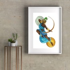 Quadro Candomblé Lagunedé - 60x48cm Moldura:madeira Preta