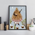 Quadro Candomblé - Omulu 45x34cm Moldura:madeira Preta