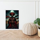 Quadro Candomblé Orixá Bara 45x34cm - Com Vidro Moldura:madei