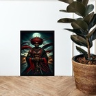 Quadro Candomblé Orixá Bara 45x34cm - Com Vidro Moldura:madei