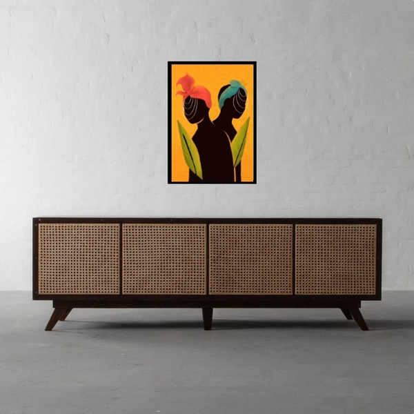 Quadro Candomblé Orixás - Erês 45x34cm - Com Vidro Moldura:ma