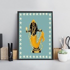 Quadro Candomblé Oxum - Estrelinhas 45x34cm Moldura:madeira B