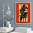 Quadro Candomblé Poster Xangô 33x24cm Moldura:madeira Preta