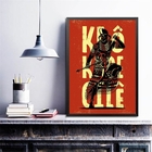 Quadro Candomblé Poster Xangô 45x34cm Moldura:madeira Branca