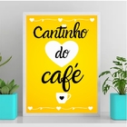 Quadro Cantinho Do Café Amarelo 45x34cm - Com Vidro Moldura:m