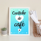 Quadro Cantinho Do Café Azul 45x34cm - Com Vidro Moldura:made