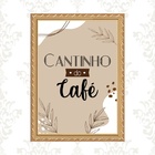 Quadro Cantinho Do Café Moldura Dourada 24x18cm Acabamento:co