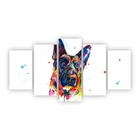 Quadro Canvas Cachorro Tinta Colorida 155x80cm