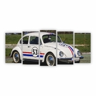 Quadro Canvas Fusca Branco Herbie 53 Filme 155x65cm