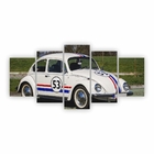 Quadro Canvas Fusca Branco Herbie 53 Filme 200x100cm