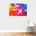 Quadro Canvas Premium Abstrato Colorido Pinceladas 90x60cm