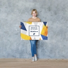 Quadro Canvas Premium Gato Animal Pet Geométrico 90x60cm