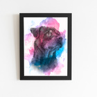 Quadro Cão Cachorro Rottweiler Aquarela Moldura 30x40cm