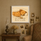 Quadro Cão Caramelo A Mimir - 33x33cm Moldura Preta