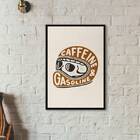 Quadro Capacete Gasoline E Caffeine 33x24cm Moldura:madeira P