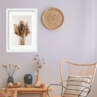 Quadro Capim Dos Pampas - 60x48cm Moldura:madeira Branca