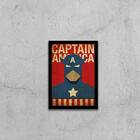 Quadro Capitão América Vintage 33x24cm - Com Vidro Moldura:ma