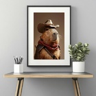Quadro Capivara Cowboy - 60x48cm Moldura Preta