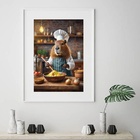 Quadro Capivara Cozinhando - 60x48cm Moldura Preta
