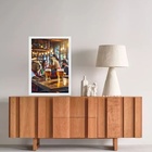 Quadro Capivaras Tomando Cerveja 33x24cm Moldura:madeira Preta