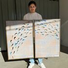 Quadro Cardume Peixe Carpa Xian B 60 X 90cm