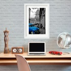 Quadro Carro Antigo Azul - 60x48cm Moldura:madeira Preta