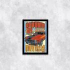 Quadro Carro De Corrida Vintage Vermelho 24x18cm - Com Vidro