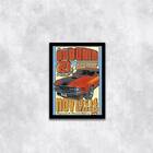 Quadro Carro De Corrida Vintage Vermelho 45x34cm - Com Vidro