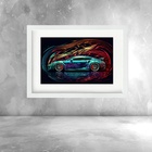 Quadro Carro Esportivo Colorido Horizontal - 60x48cm Moldura