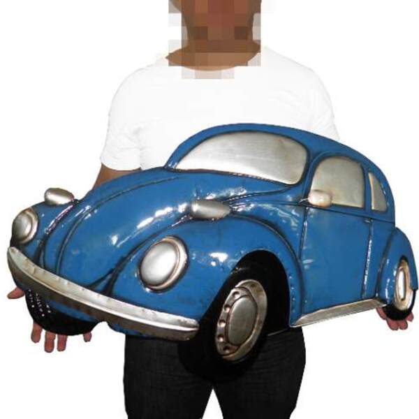 Quadro Carro Fusca 3d Para Parede Em Metal Deco Vintage Azul