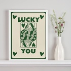 Quadro Carta Baralho - Lucky You 45x34cm Moldura:madeira Preta