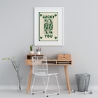 Quadro Carta Baralho Lucky You- 60x48cm Moldura:madeira Preta