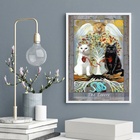 Quadro Carta Tarot Gato The Lovers 33x24cm Moldura:madeira Br