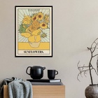 Quadro Carta Tarot Sunflowers - Van Gogh 24x18cm - Com Vidro