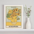 Quadro Carta Tarot Sunflowers - Van Gogh 33x24cm - Com Vidro
