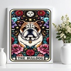 Quadro Carta Tarot - The Bulldog 33x24cm - Com Vidro Moldura