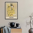 Quadro Carta Tarot The Kiss - Klimt 24x18cm Moldura:madeira B