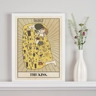 Quadro Carta Tarot The Kiss - Klimt 45x34cm Moldura:madeira B