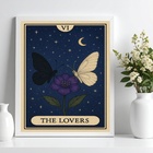 Quadro Carta Tarot The Lovers - Borboletas 24x18cm - Com Vidr