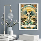 Quadro Carta Tarot Vintage - A Temperança 33x24cm - Com Vidro